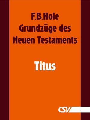 cover image of Grundzüge des Neuen Testaments--Titus